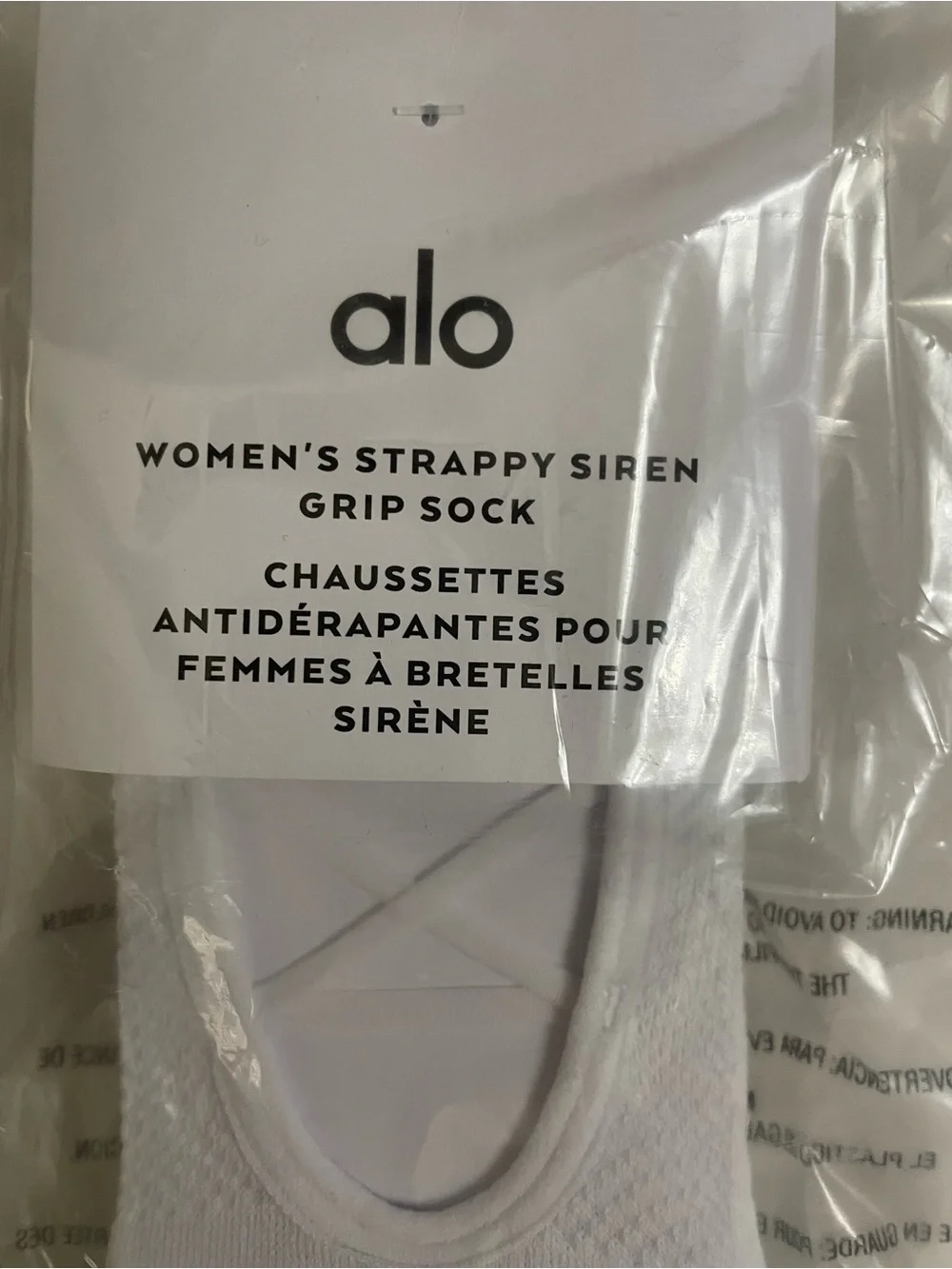 ALO Yoga NWT  Strappy Siren Grip Socks White Size S M